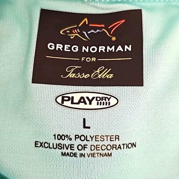 Greg Norman for Tasso Elba Mens Short Sleeve Play Dry Golf Shirt Collar Size L - Picture 5 of 6